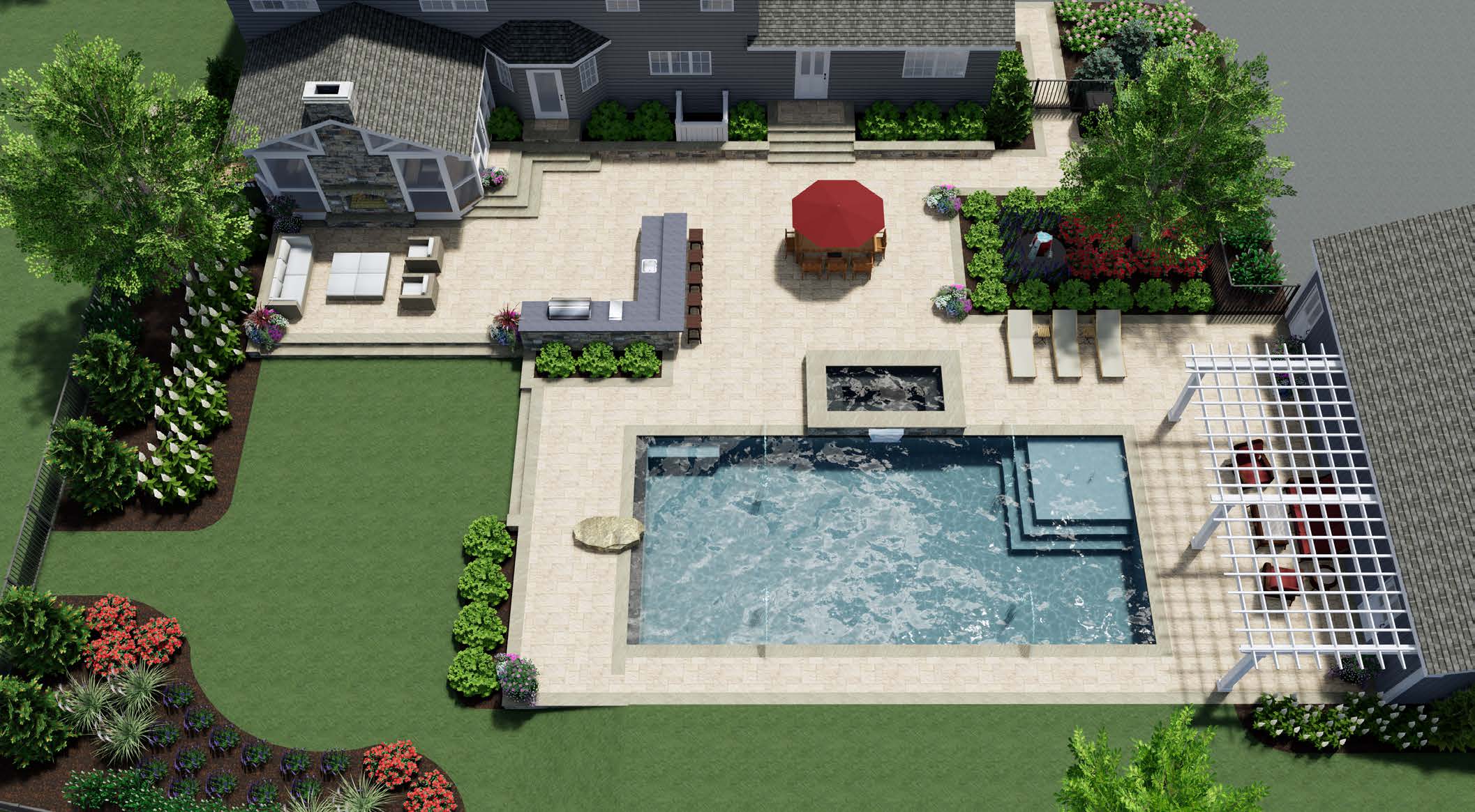 Landscaping contractor in Omaha installing retaining walls and hardscapes